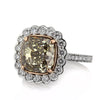 7.11ct Fancy Yellowish Brown Cushion Cut Diamond Engagement Ring