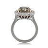 7.11ct Fancy Yellowish Brown Cushion Cut Diamond Engagement Ring