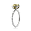 1.58ct Fancy Intense Yellow Cushion Cut Diamond Enagement Ring