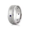 Men's 0.35ct Sapphire and Diamond Wedding Band in 14k White Gold 8.5mm