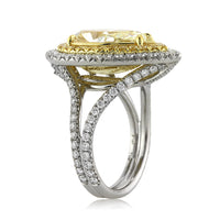 7.13ct Fancy Yellow Pear Shaped Diamond Engagement Ring