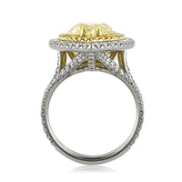 7.13ct Fancy Yellow Pear Shaped Diamond Engagement Ring