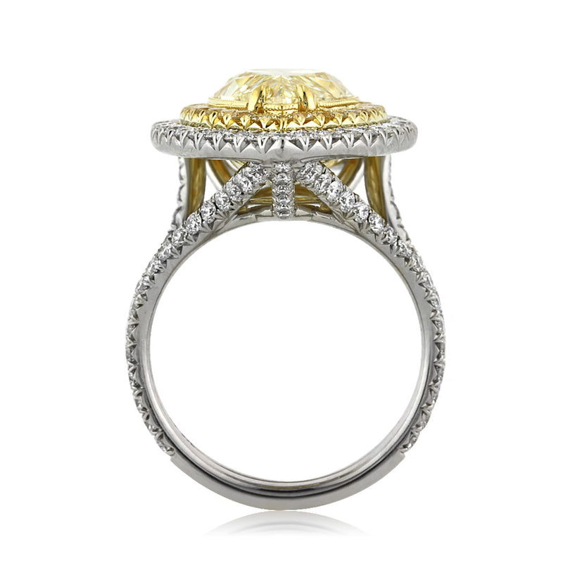 7.13ct Fancy Yellow Pear Shaped Diamond Engagement Ring