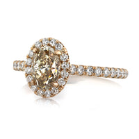 1.62ct Fancy Light Yellowish Brown Oval Cut Diamond Engagement Ring