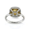 4.16ct Fancy Yellow Cushion Cut Diamond Engagement Ring