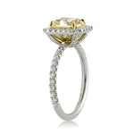 2.76ct Fancy Intense Yellow Radiant Cut Diamond Engagement Ring
