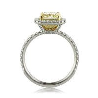 2.76ct Fancy Intense Yellow Radiant Cut Diamond Engagement Ring