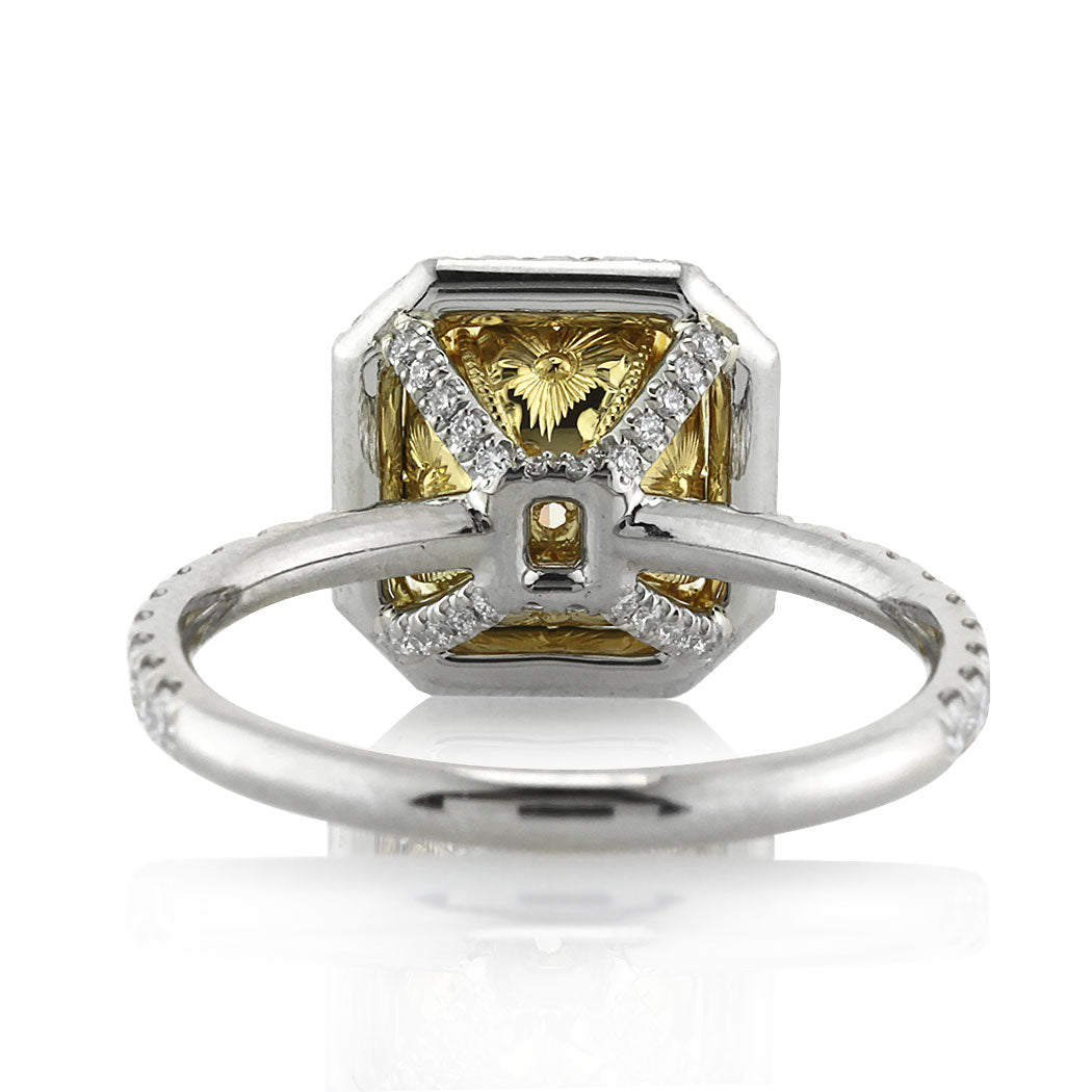 2.76ct Fancy Intense Yellow Radiant Cut Diamond Engagement Ring