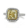 4.20ct Fancy Yellow Cushion Cut Diamond Engagement Ring