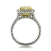 4.20ct Fancy Yellow Cushion Cut Diamond Engagement Ring
