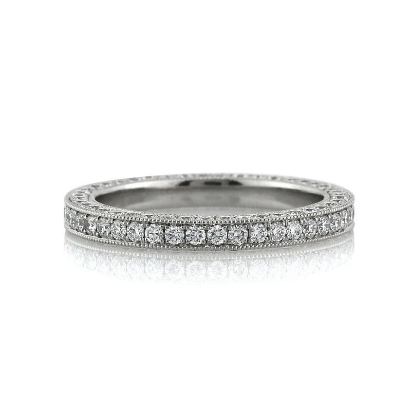 1.35ct Round Brilliant Cut Diamond Three-Sided Pavé Eternity Band in 18k White Gold