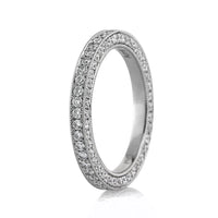 1.35ct Round Brilliant Cut Diamond Three-Sided Pavé Eternity Band in 18k White Gold
