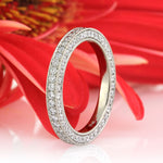 1.35ct Round Brilliant Cut Diamond Three-Sided Pavé Eternity Band in 18k White Gold