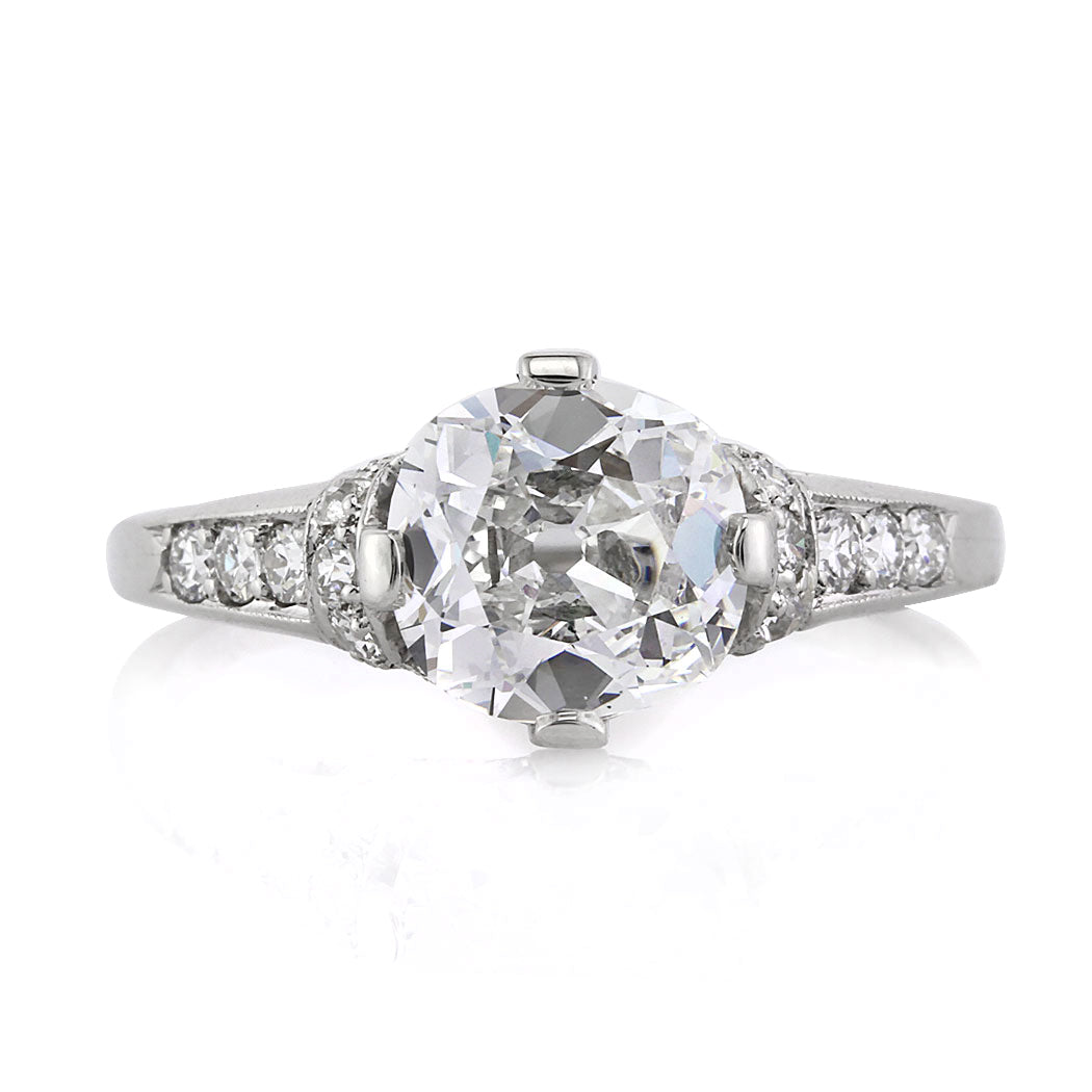 2.09ct Old Mine Cut Diamond Engagement Ring