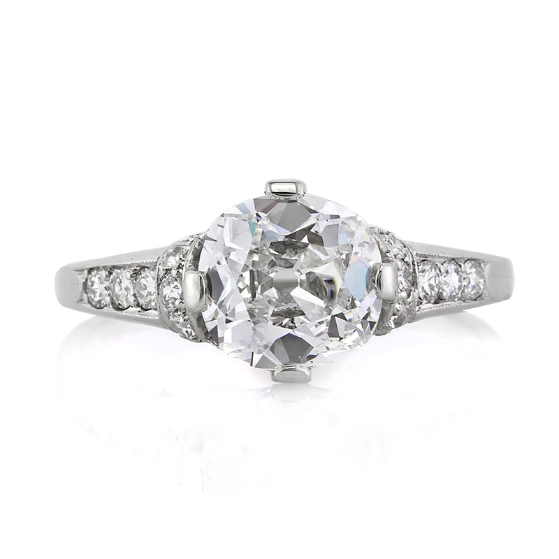 2.09ct Old Mine Cut Diamond Engagement Ring