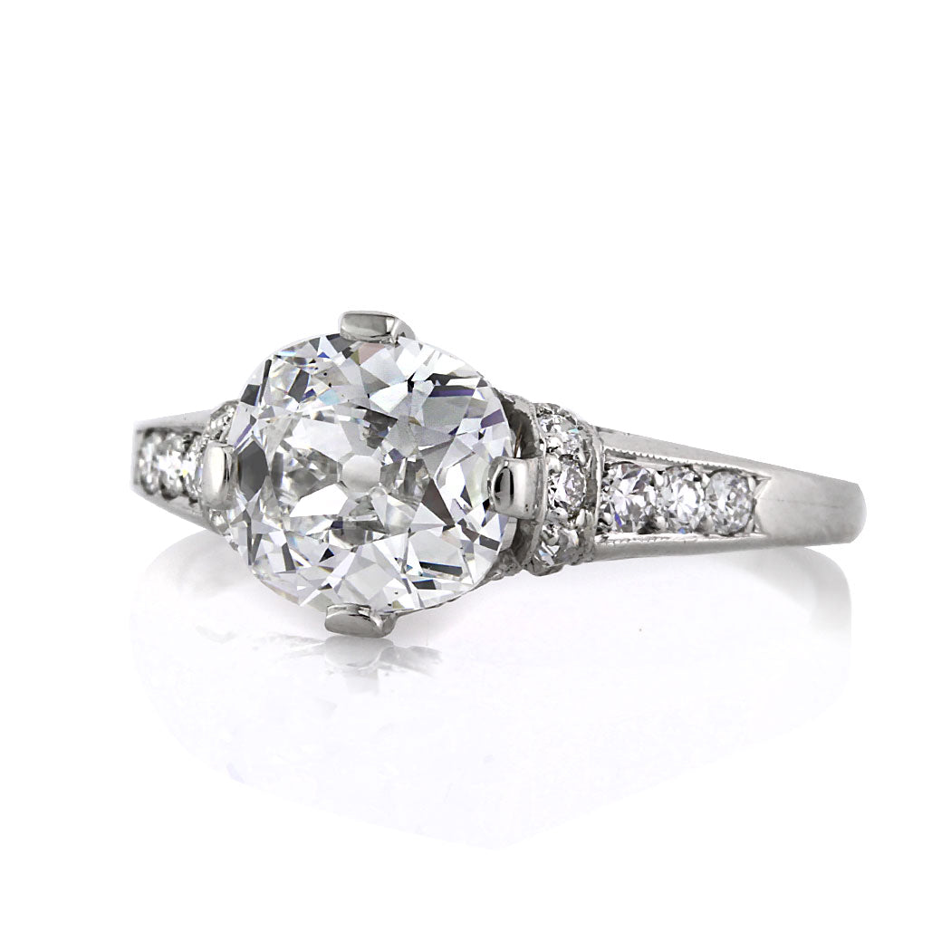 2.09ct Old Mine Cut Diamond Engagement Ring