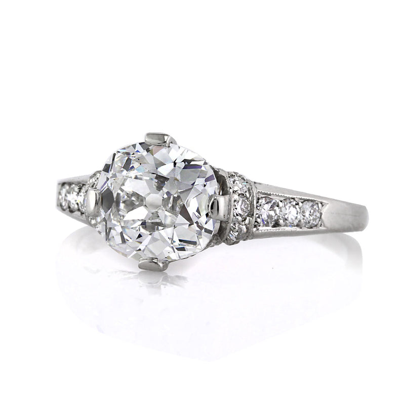 2.09ct Old Mine Cut Diamond Engagement Ring