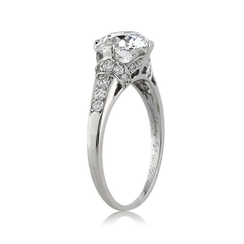 2.09ct Old Mine Cut Diamond Engagement Ring
