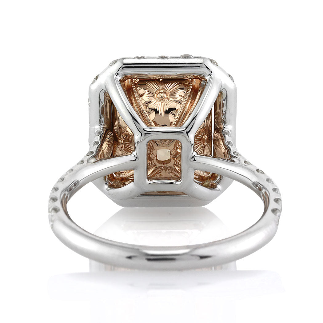 5.51ct Fancy Brownish Yellow Radiant Cut Diamond Engagement Ring