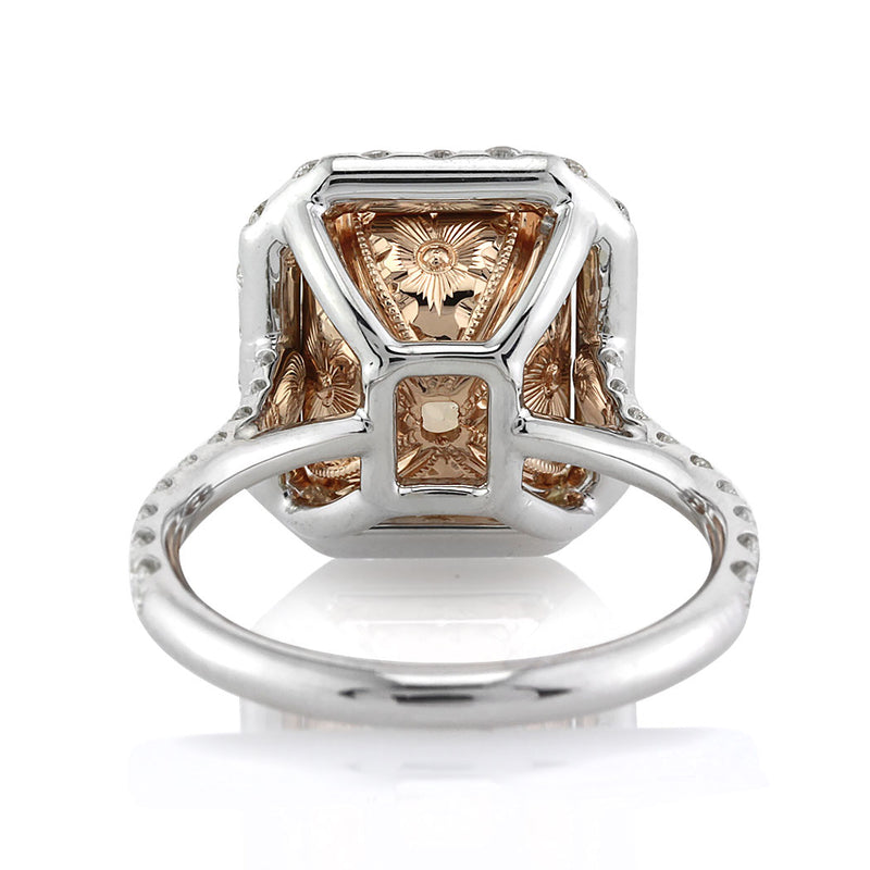 5.51ct Fancy Brownish Yellow Radiant Cut Diamond Engagement Ring
