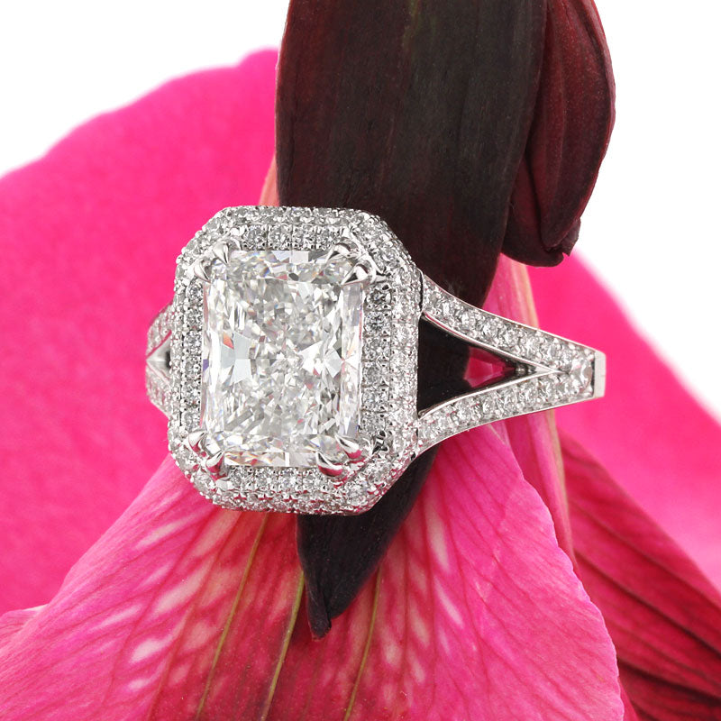 3.91ct Radiant Cut Diamond Engagement Ring