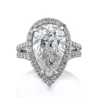 6.83ct Pear Shaped Diamond Engagement Ring
