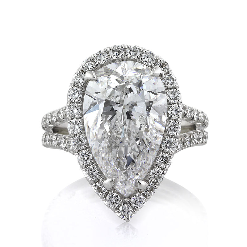 6.83ct Pear Shaped Diamond Engagement Ring