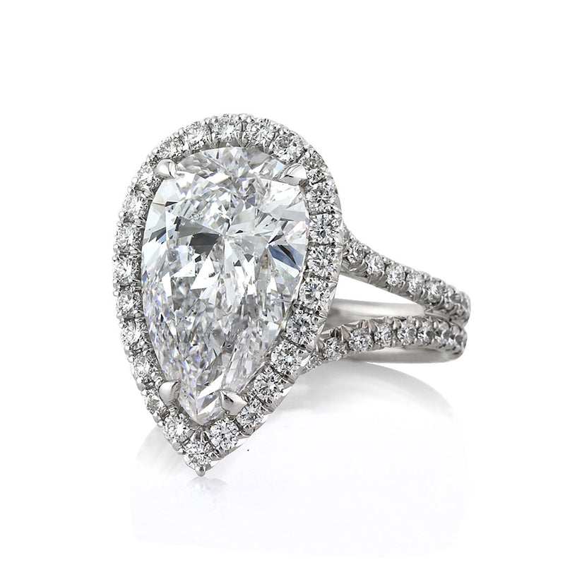 6.83ct Pear Shaped Diamond Engagement Ring