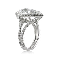 6.83ct Pear Shaped Diamond Engagement Ring