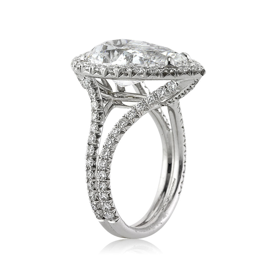 6.83ct Pear Shaped Diamond Engagement Ring