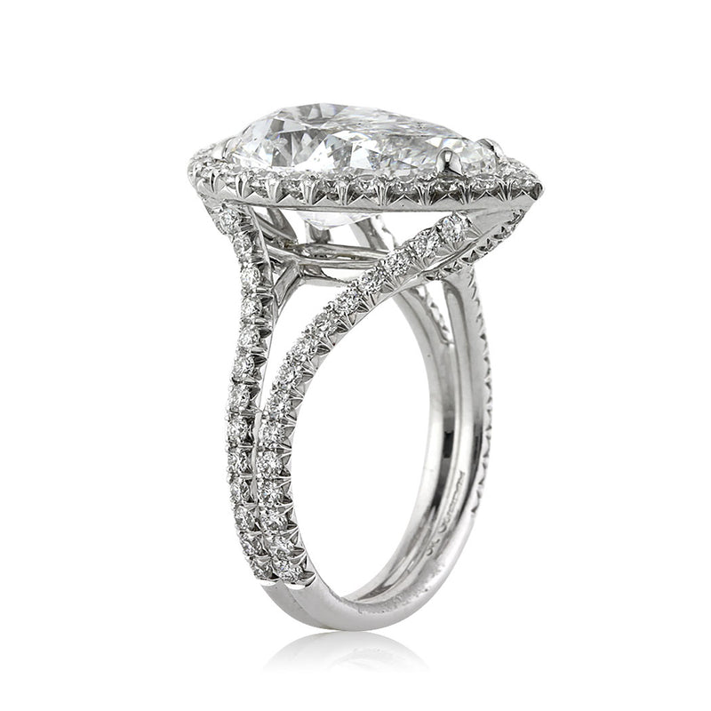 6.83ct Pear Shaped Diamond Engagement Ring
