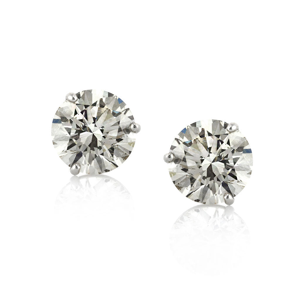 5.03ct Round Brilliant Cut Diamond Martini Stud Earrings