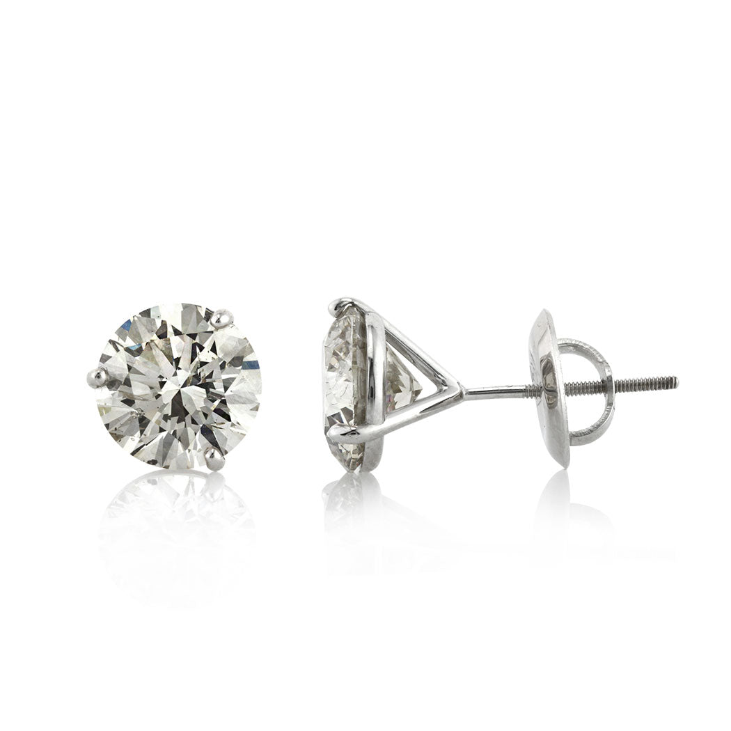 5.03ct Round Brilliant Cut Diamond Martini Stud Earrings