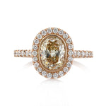 1.73ct Fancy Light Yellow Brown Oval Cut Diamond Engagement Ring