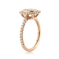 1.73ct Fancy Light Yellow Brown Oval Cut Diamond Engagement Ring