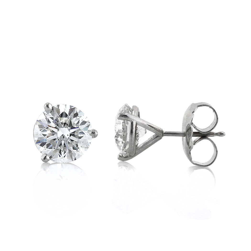 3.80ct Round Brilliant Cut Diamond Martini Studs in 14k White Gold