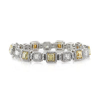 16.27ct Fancy Yellow Radiant Cut Diamond Link Bracelet