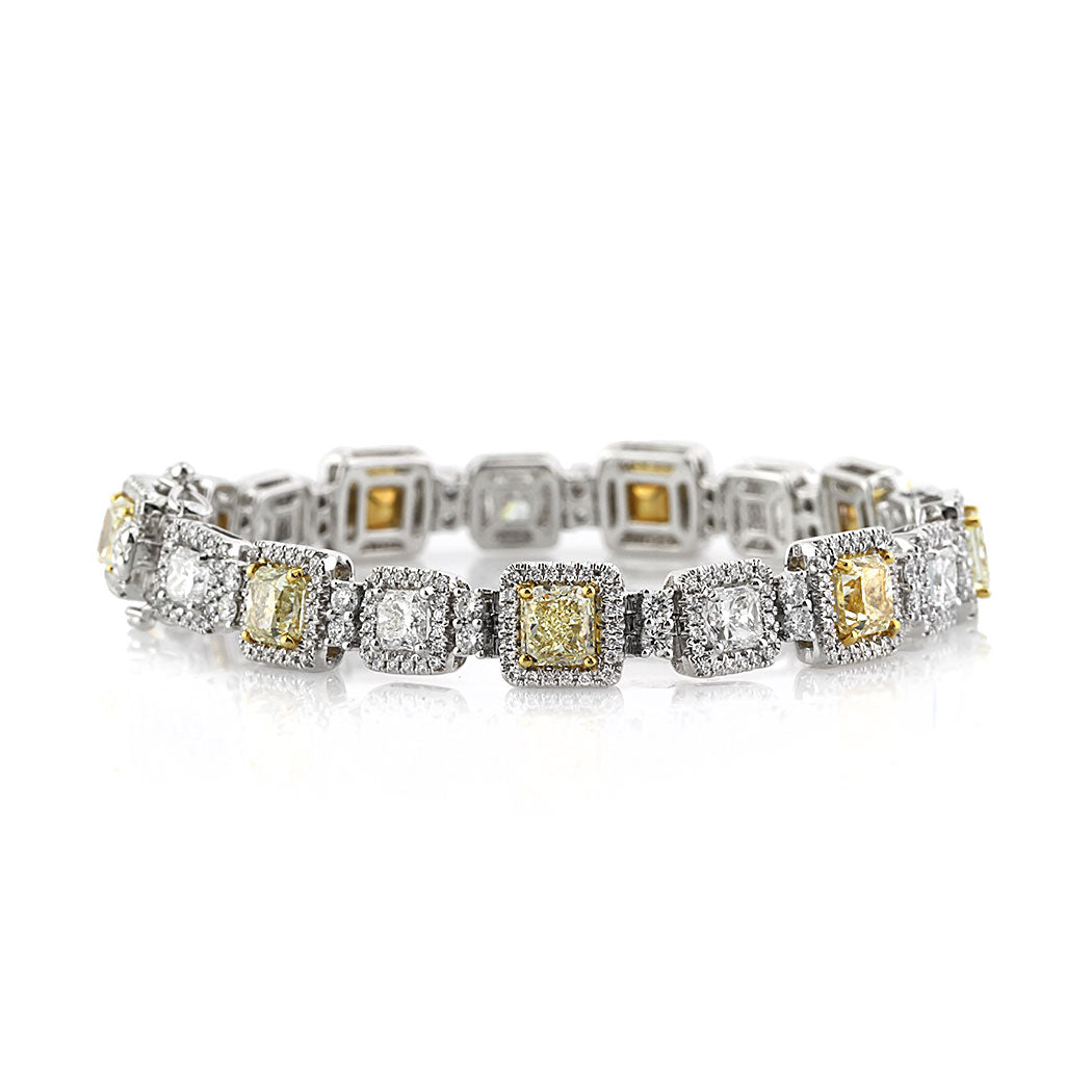 16.27ct Fancy Yellow Radiant Cut Diamond Link Bracelet