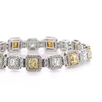 16.27ct Fancy Yellow Radiant Cut Diamond Link Bracelet