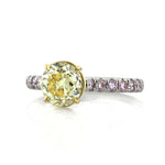 2.90ct Fancy Intense Yellow Old European Round Diamond Engagement Ring