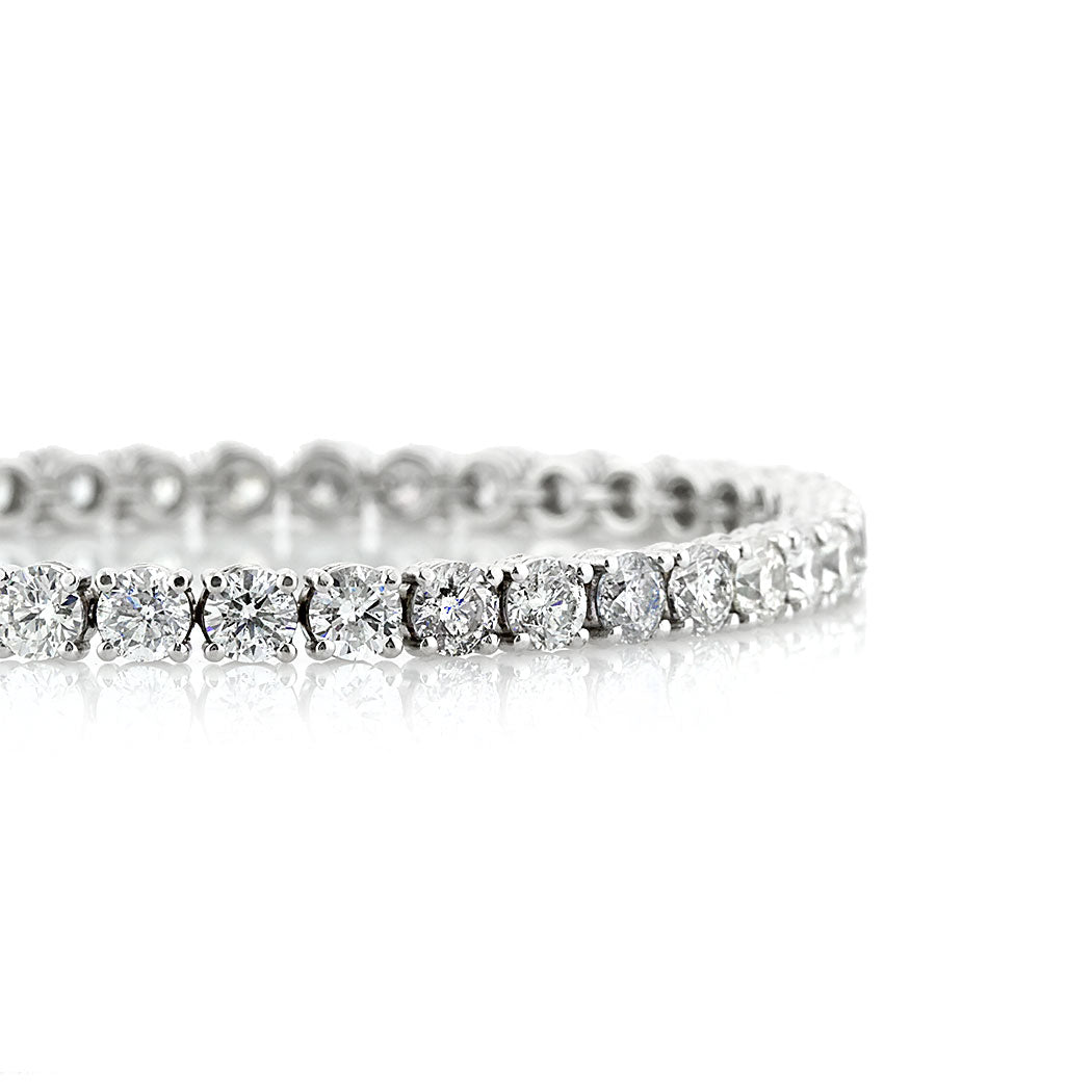 11.45ct Round Brilliant Cut Diamond Tennis Bracelet in 18k White Gold