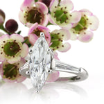 3.41ct Marquise Cut Diamond Three-Stone Engagement Ring