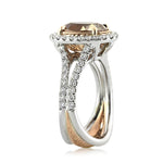 4.28ct Fancy Brown Yellow Oval Cut Diamond Engagement Ring