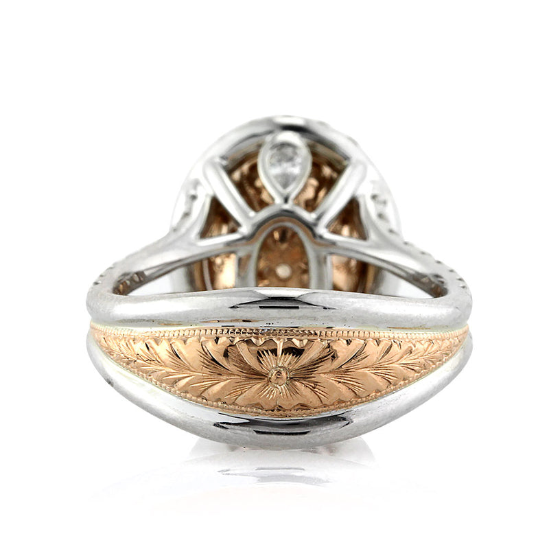 4.28ct Fancy Brown Yellow Oval Cut Diamond Engagement Ring