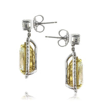 8.80ct Light Yellow Pear Shaped Diamond Earrings