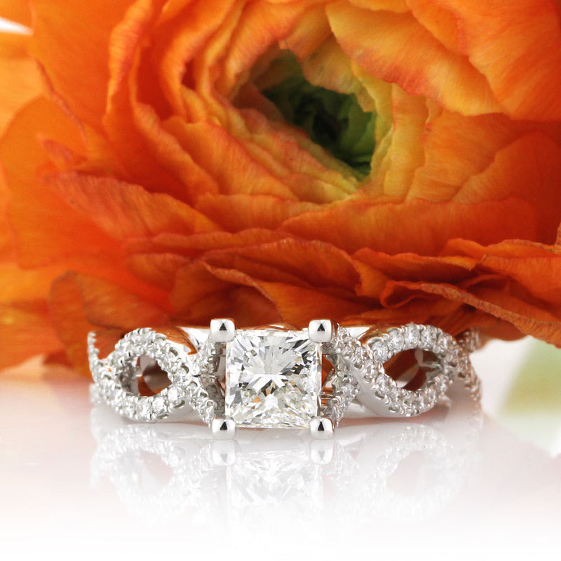 1.07ct Princess Cut Diamond Engagement Infinity Ring