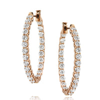 6.75ct Round Brilliant Cut Diamond Hoop Earrings in 18k Rose Gold