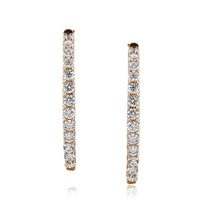 6.75ct Round Brilliant Cut Diamond Hoop Earrings in 18k Rose Gold