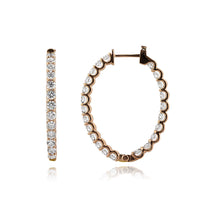 6.75ct Round Brilliant Cut Diamond Hoop Earrings in 18k Rose Gold