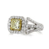 2.12ct Fancy Light Yellow Princess Cut Diamond Engagement Ring